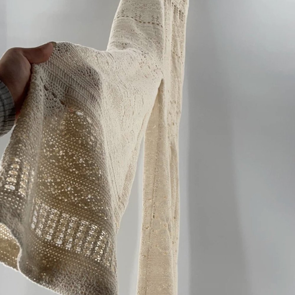 Free People Moon Bay Crochet One-Piece Jumpsuit size Medium MSRP: $198 - Picture 13 of 13